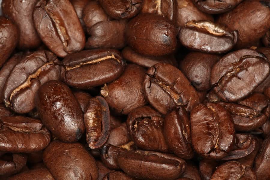 Coffee beans close up