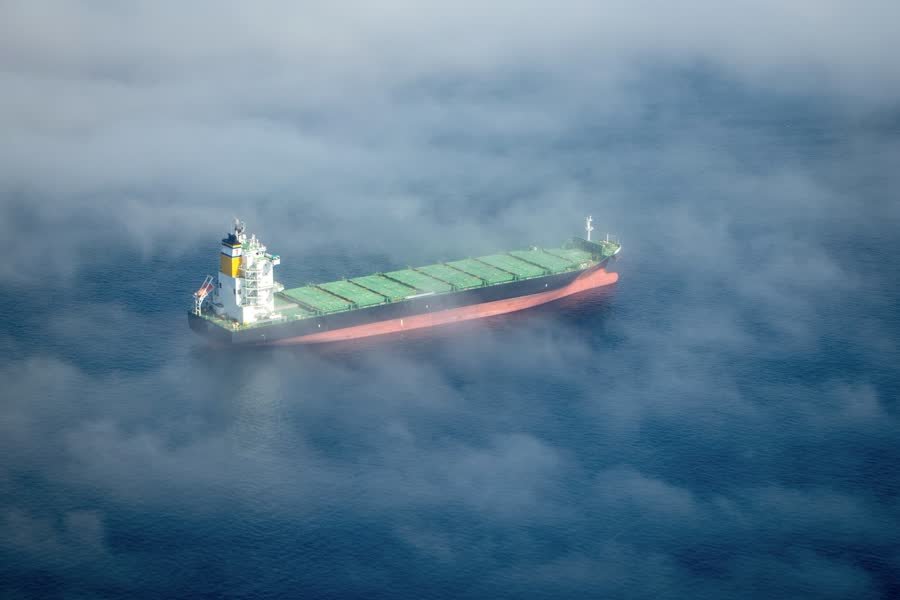 Bulk carrier at sea